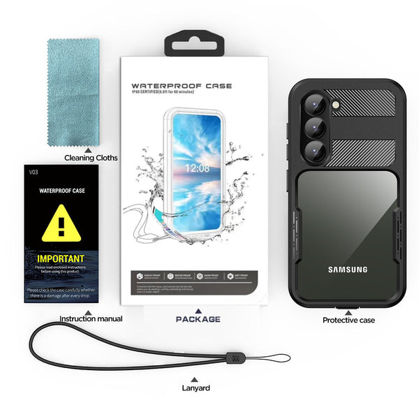 Waterproof Slim Life Proof Case for Samsung S23+ Built-in Screen Protector Heavy Duty  Protective Case