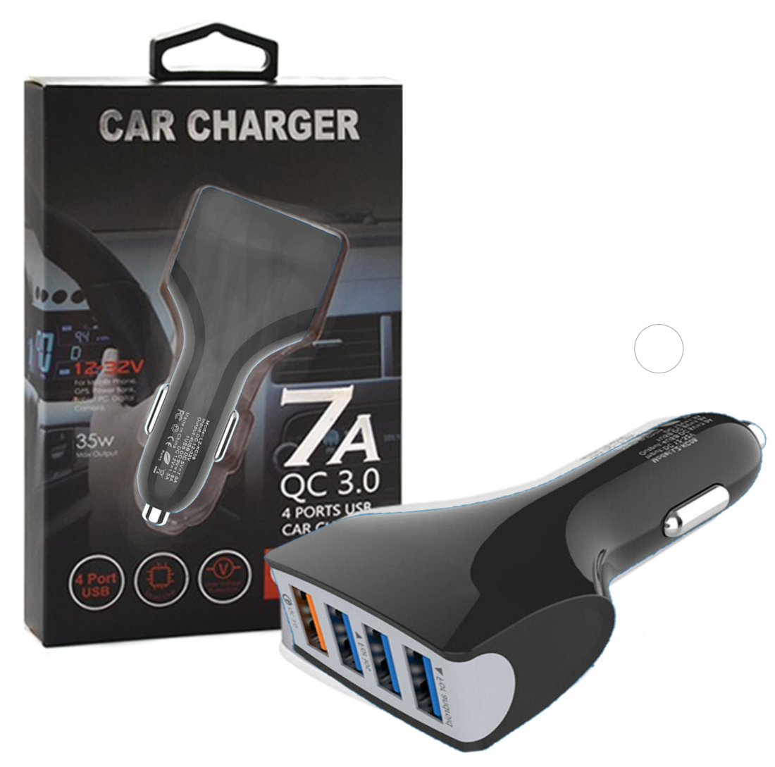 4 USB Port Fast Car Charger QC3.0