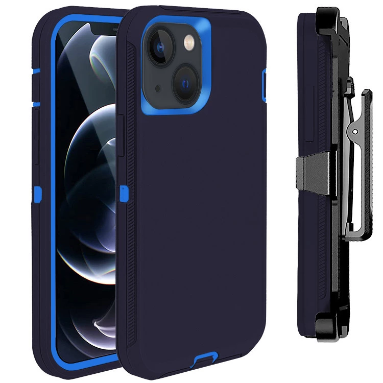Defender Phone Case Shock Proof Rubber Case with Holster Heavy Duty Compatible with Apple iPhone 14