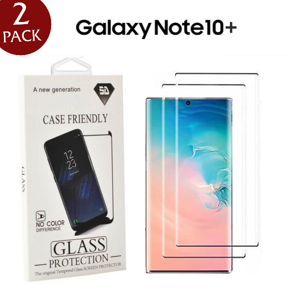 [2 Pack] Edge Glue Full Covered Tempered Glass Compatible with Samsung Note Series ( Case Friendly )