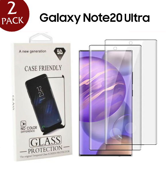 [2 Pack] Edge Glue Full Covered Tempered Glass Compatible with Samsung Note Series ( Case Friendly )