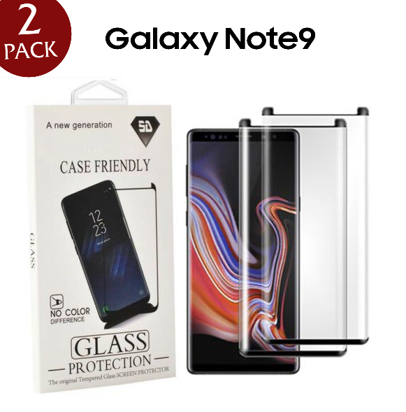 [2 Pack] Edge Glue Full Covered Tempered Glass Compatible with Samsung Note Series ( Case Friendly )