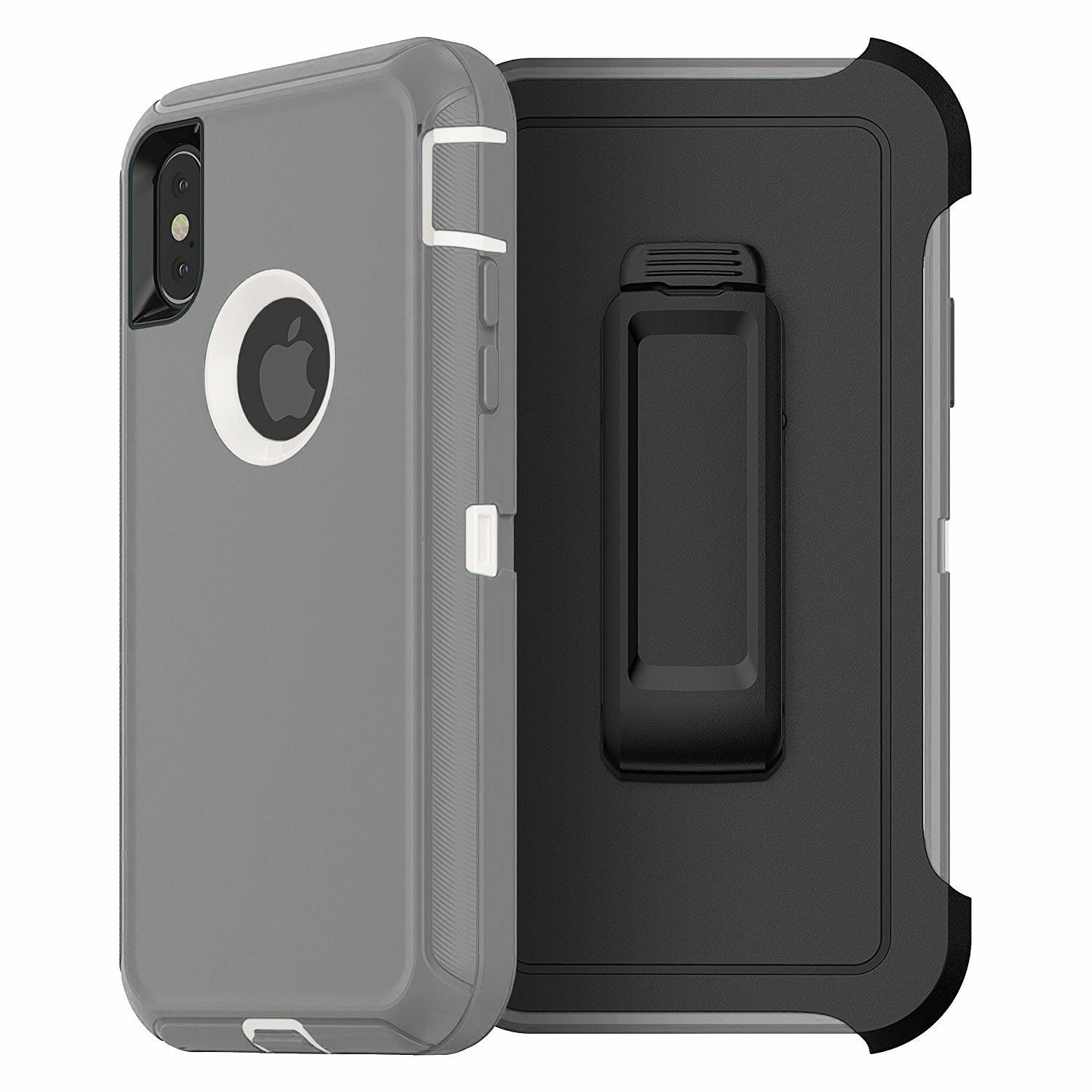 Defender Shock Proof Rubber Phone Case with Holster Heavy Duty Compatible with Apple iPhone XS Max