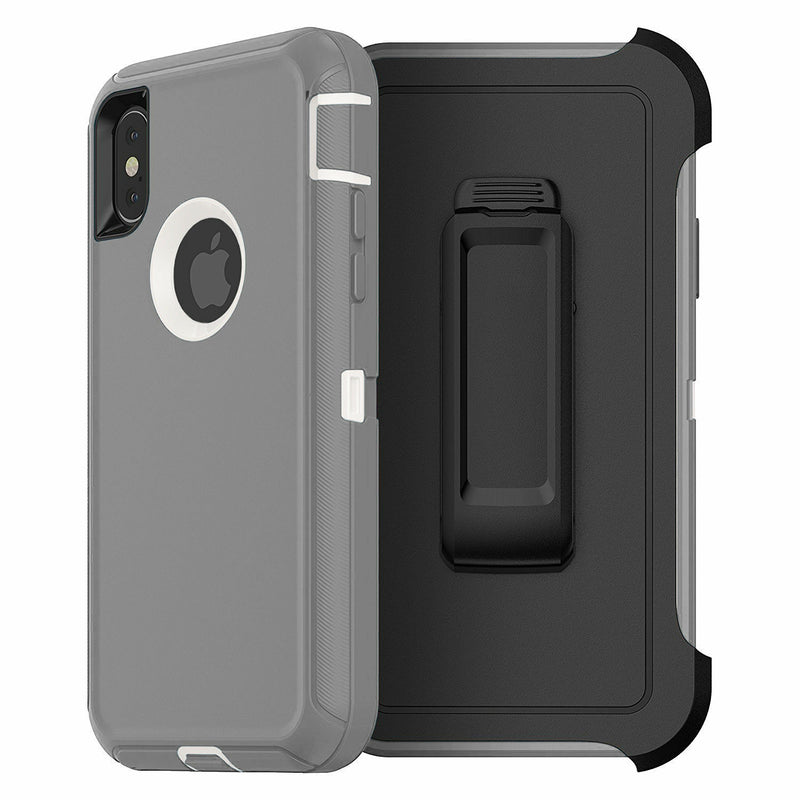 Defender Shock Proof Rubber Phone Case with Holster Heavy Duty Compatible with Apple iPhone XS Max