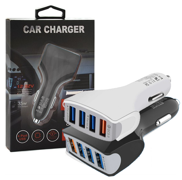 4 USB Port Fast Car Charger QC3.0
