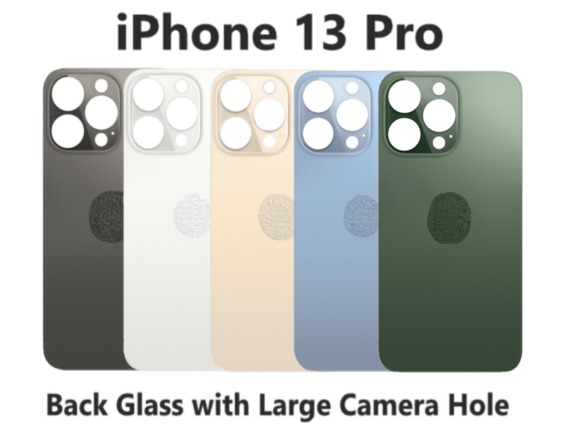 Professional Replacement Back Glass Rear Battery Cover for iPhone 13 Pro All Carriers supported (Big Camera Hole)
