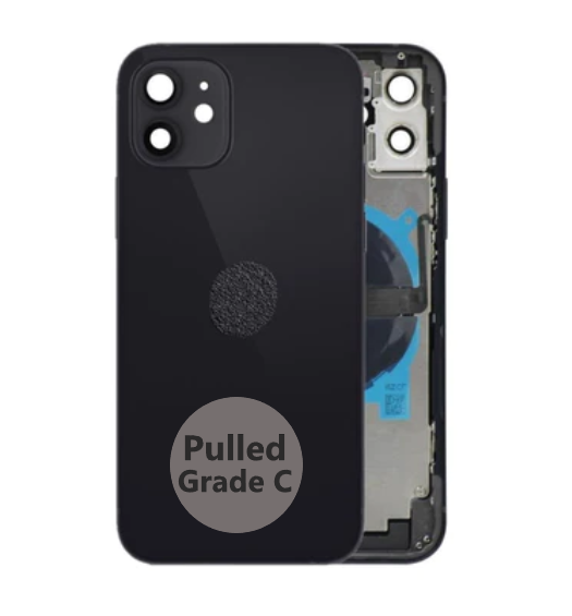 Back Housing W/ Small Parts Pre-Installed For iPhone 12 ( OEM Pulled Grade A )