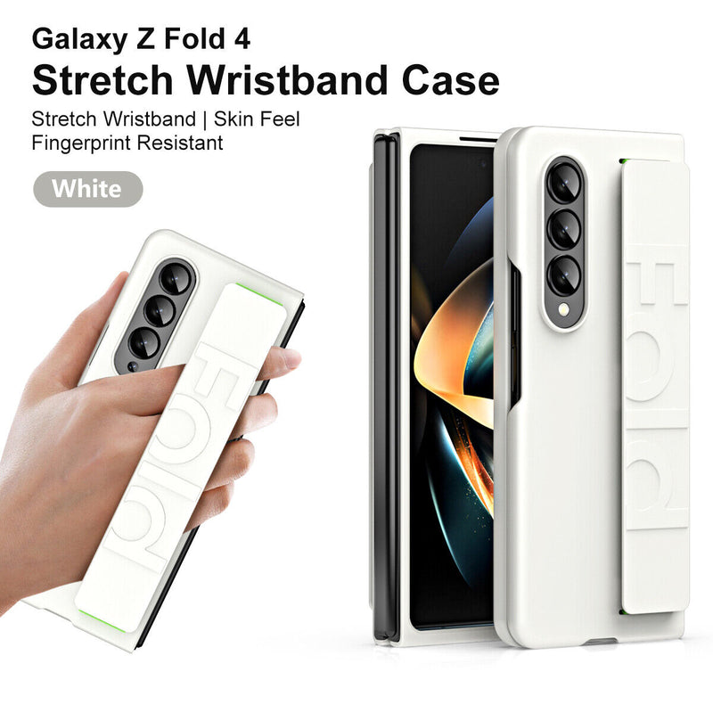 For Samsung Galaxy Z Fold 4 5G, Luxury Stretch Wristband Hybrid Armor Cover Case