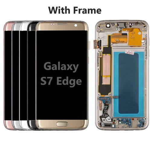 Refurbished - OLED Screen and Digitizer Assembly W/ Frame For Samsung Galaxy S7 Edge (G935) (Black)
