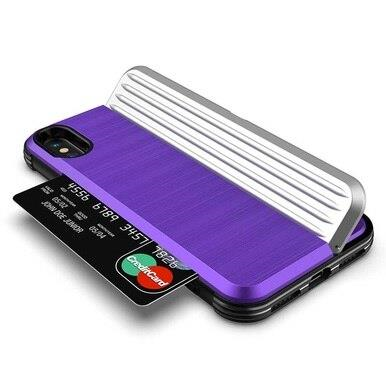 Shield Case For IPhone XR Cover Card Holder Hard PC Soft Silicone Fitted Cases, Red