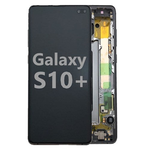 Black, Samsung Galaxy S10 Plus OLED Digitizer display assembly with frame