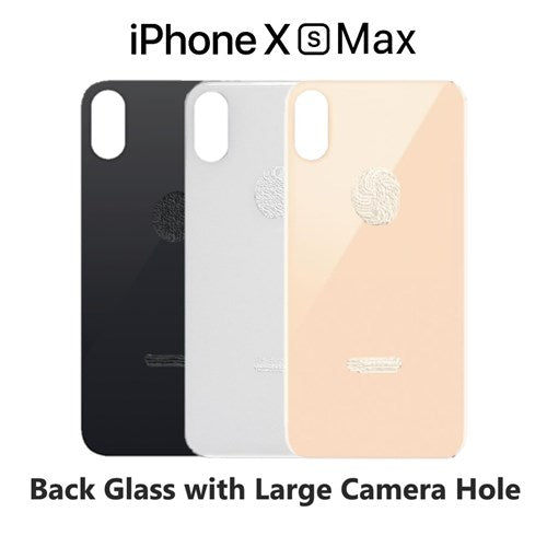 Professional Replacement Back Glass Rear Battery Cover for iPhone XS Max All Carriers supported (Big Camera Hole)