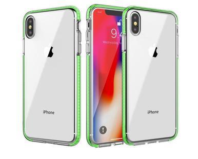 Two-tone Clear TPU Cell Phone Case Dual Color Hybrid Armor Shockproof Cover Soft Case for iPhone 6/6S, Green