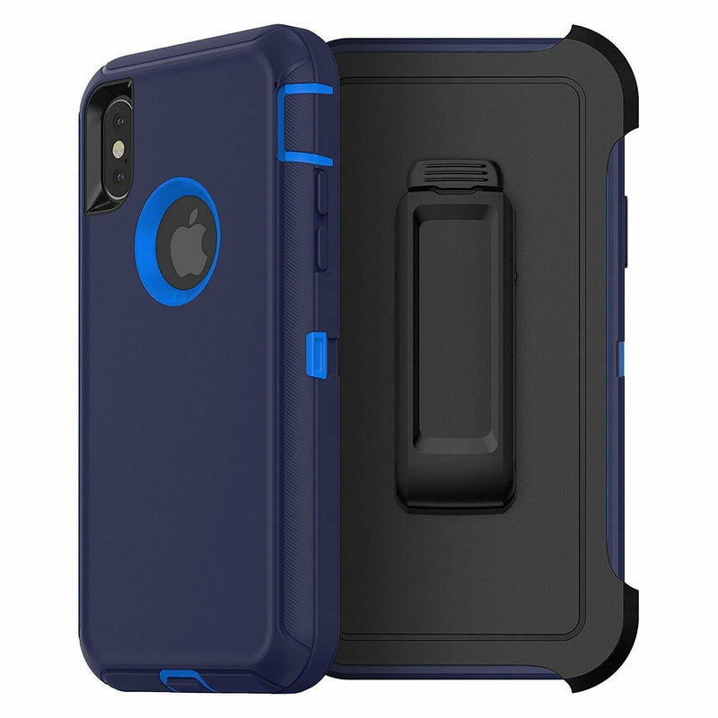 Defender Phone Case Shock Proof Rubber Case with Holster Heavy Duty Compatible with Apple iPhone X/ Apple iPhone XS