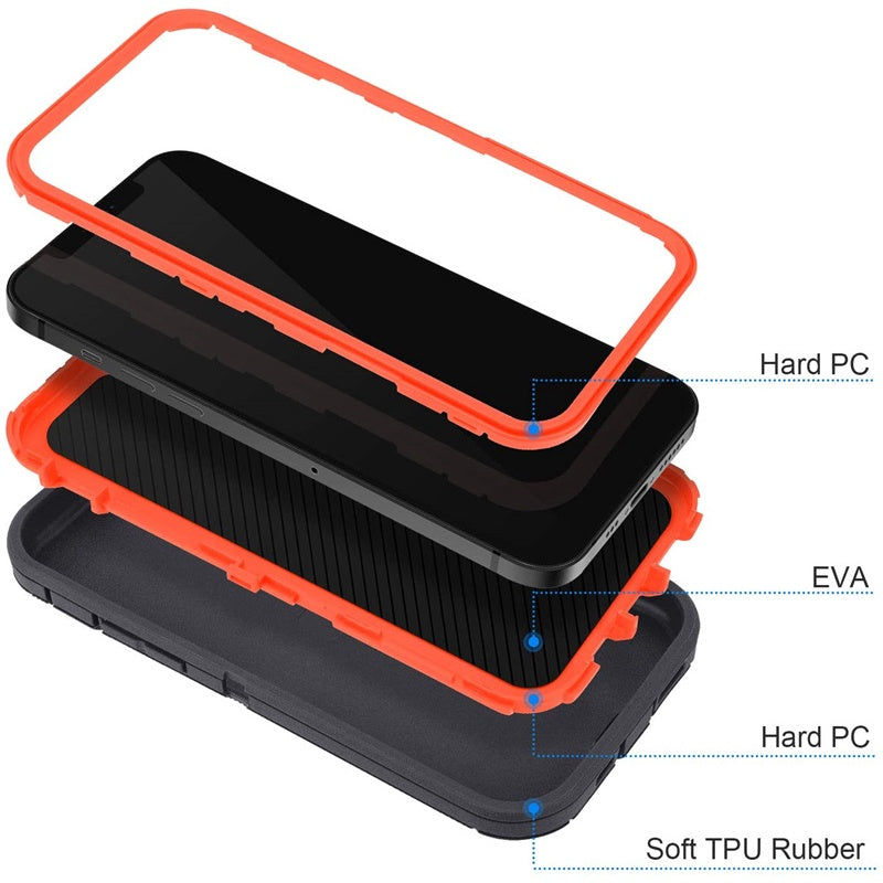 Defender Phone Case Shock Proof Rubber Case with Holster Heavy Duty Compatible with Apple iPhone 12 Mini