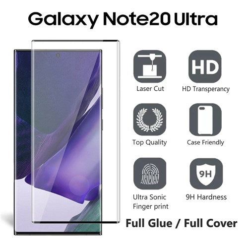 [2 Pack] Tempered Glass for Samsung Note 20 Ultra Full Glue Full Covered ( Case Friendly )