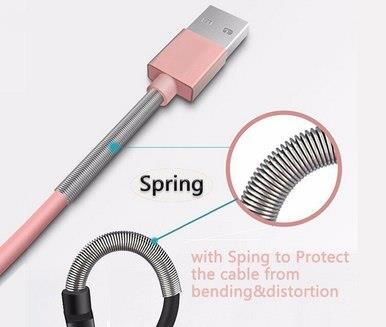 Retractable Spring Micro USB Charging Cable (White)