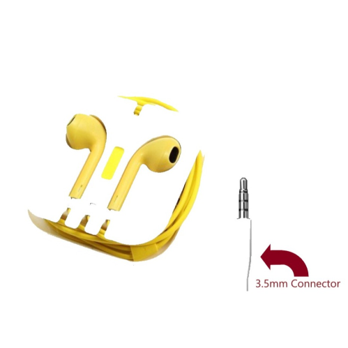Yellow, 3.5mm Connector High Quality Earphone