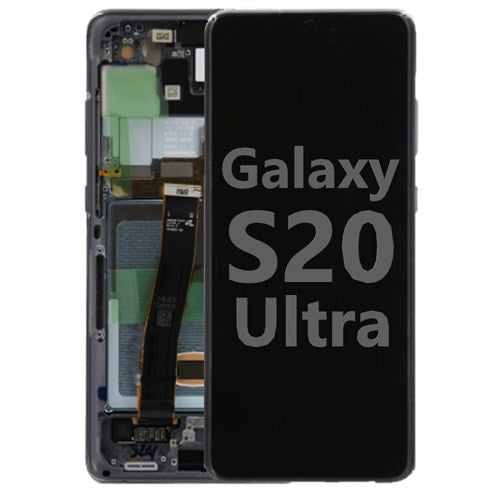 Refurbished - OLED Screen and Digitizer Assembly w/ Frame for Samsung Galaxy S20 Ultra (Cosmic Black)