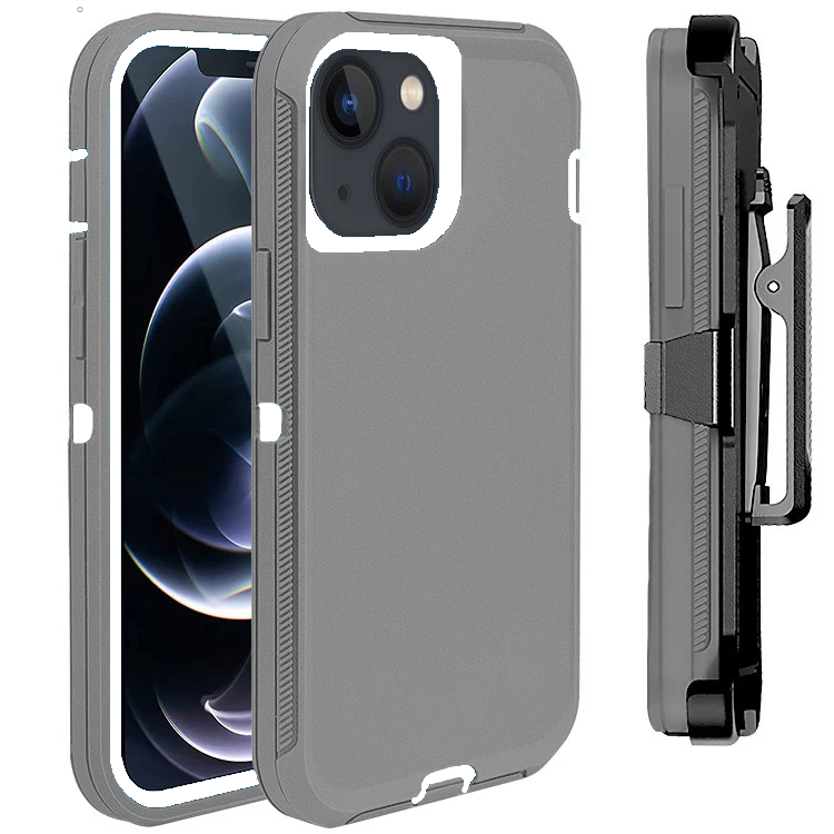 Defender Phone Case Shock Proof Rubber Case with Holster Heavy Duty Compatible with Apple iPhone 14