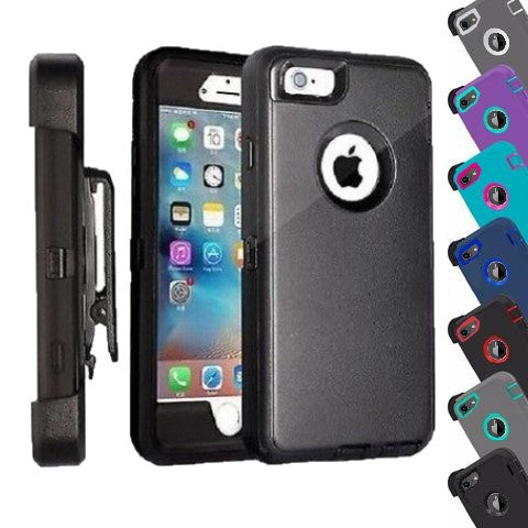 Defender Phone Case Shock Proof Rubber Case with Holster Heavy Duty Compatible with Apple iPhone 7/ Apple iPhone 8/ Apple iPhone SE 2020/ Apple iPhone SE 2022