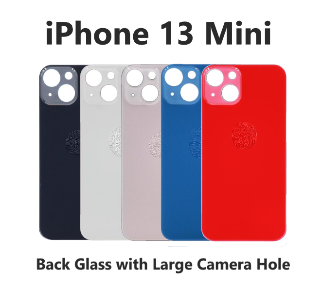 Professional Replacement Back Glass Rear Battery Cover for iPhone 13 Mini All Carriers supported (Big Camera Hole)