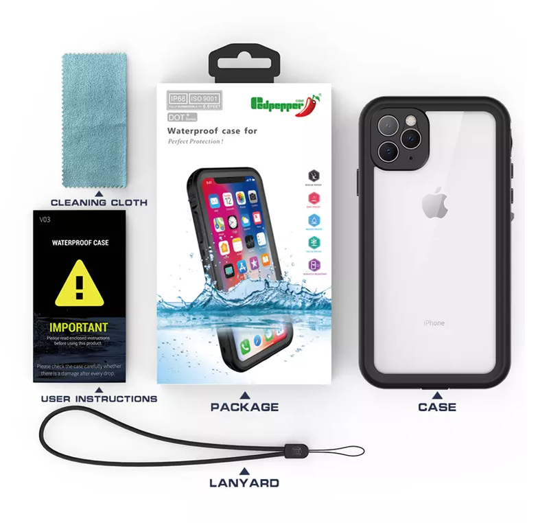 (Black) Waterproof Slim Life Proof Case for iPhone 13 Pro Max (6.7") Built-in Screen Protector Shockproof Dustproof Heavy Duty Full Body Protective Case