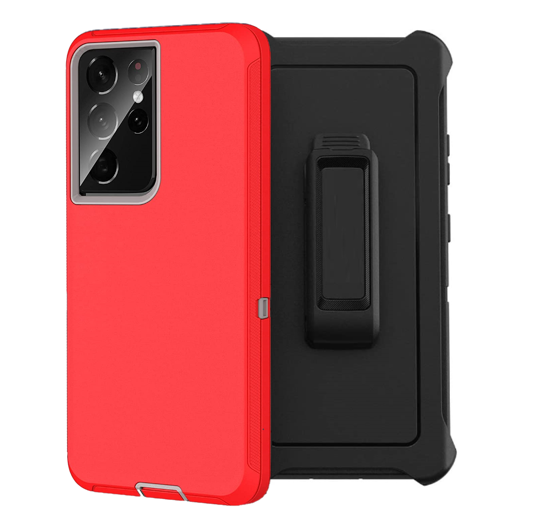 Shock Proof Defender Phone Case with Holster for Samsung Galaxy S21 Ultra