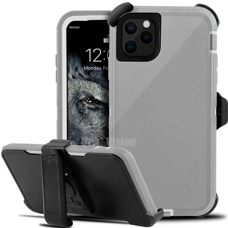 Defender Shock Proof Rubber Phone Case with Holster Heavy Duty Compatible with Apple iPhone 13 Pro