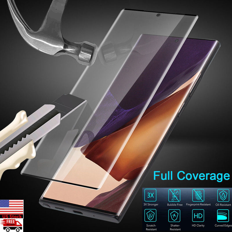 [2 Pack] Clear Double layer Curved Tempered Glass for Samsung Note 20 Case Friendly Edge 9H Premium Tempered Glass [Bubble Free]