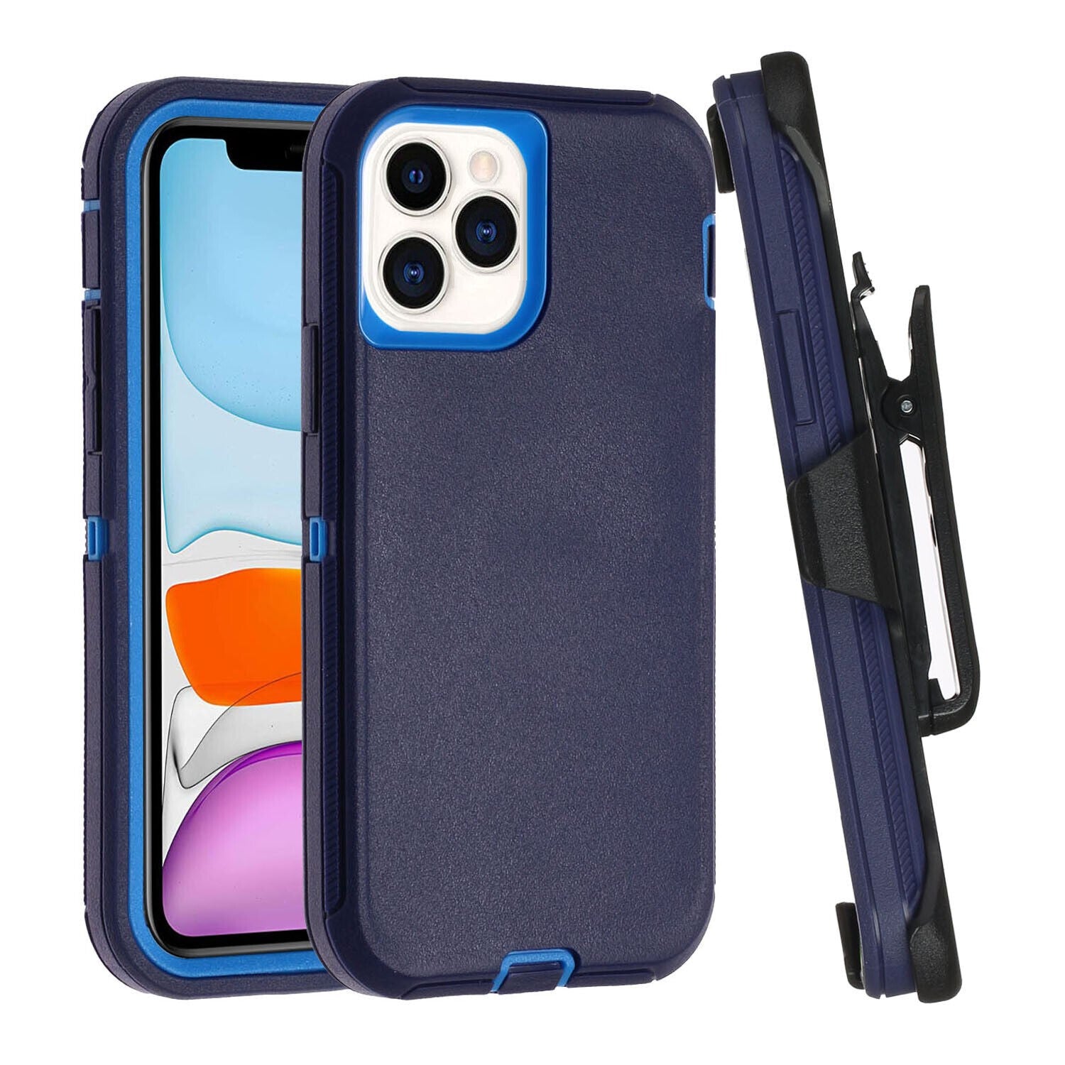 Defender Shock Proof Rubber Phone Case with Holster Heavy Duty Compatible with Apple iPhone 13 Pro Max