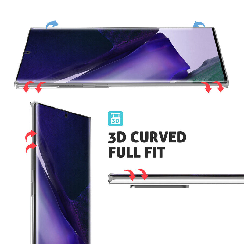 [2 Pack] Clear Double layer Curved Tempered Glass for Samsung Note 20 Case Friendly Edge 9H Premium Tempered Glass [Bubble Free]