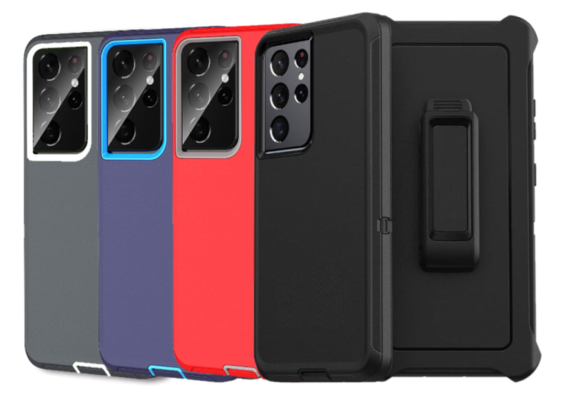 Shock Proof Defender Phone Case with Holster for Samsung Galaxy S21 Ultra