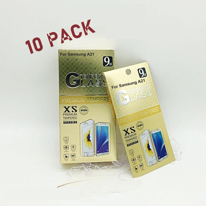 (10 Pack) Clear Full Glue Full Covered Tempered Glass Compatible with Samsung A & J Series (Case Friendly)